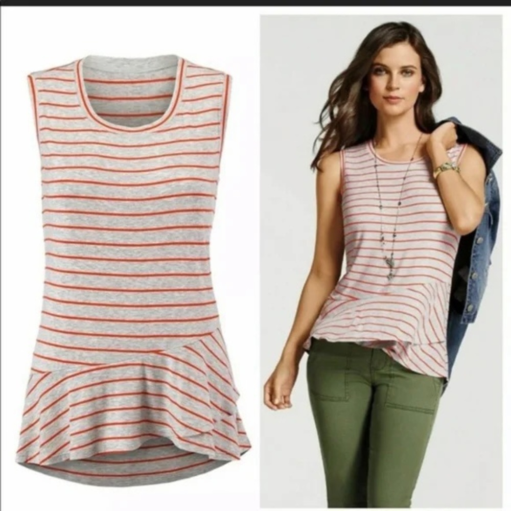 Cabi Striped Ruffle Tank Style #5331